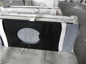 Pure Black Quartz Countertop for Vanity Top