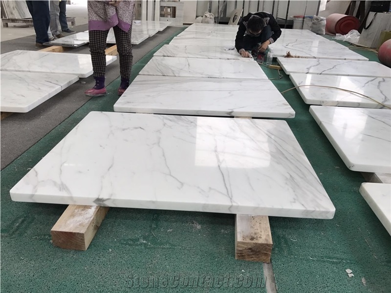 White Marble Countertops with Gray Vein
