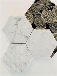Carrara White Marble for Tea Coaster Trays Sets