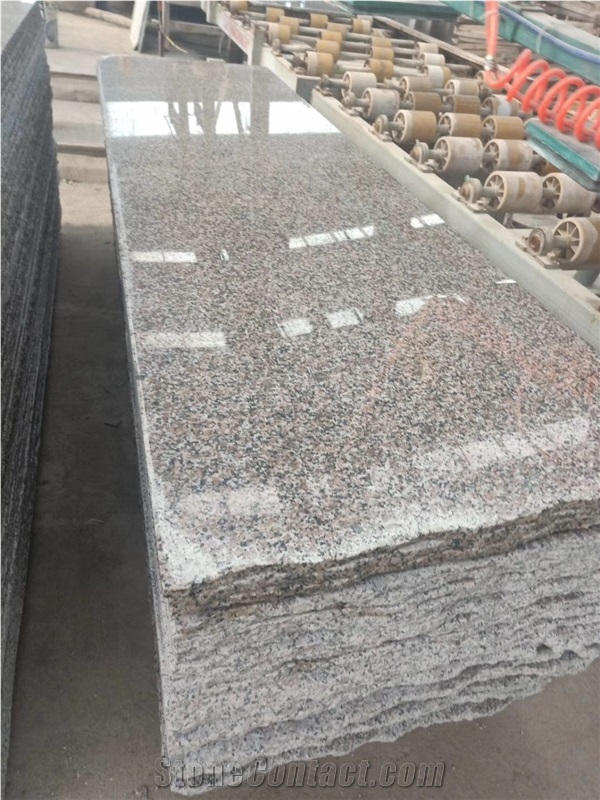 China Cheapest Red Color Lotus Flower Granite Slab