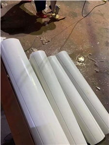 Pure White Nano Glass Stone Column for Building