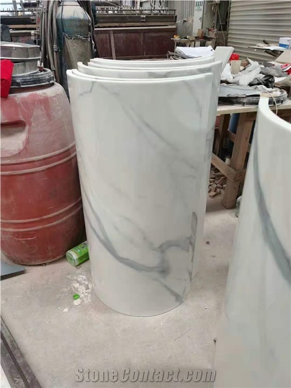 Pure White Nano Glass Stone Column for Building