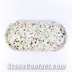 Terrazzo Oval Tray Multicolor Polished Kitchen Set