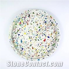 Terrazzo Round Tray Polished for Kitchen Sets