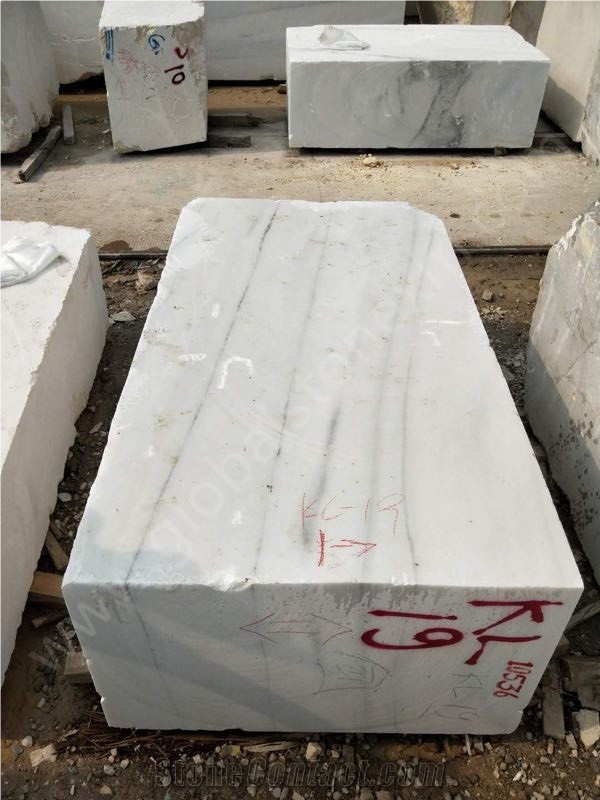 China Atlantis White Marble with Grey Veins Blocks