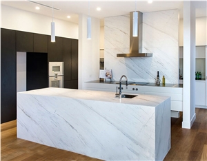 Volakas White Marble Kitchen Counter Top