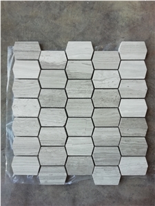 Chinese White Wooden Marble Mosaic