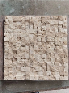 Travertine Mosaic with Split and Tumbled