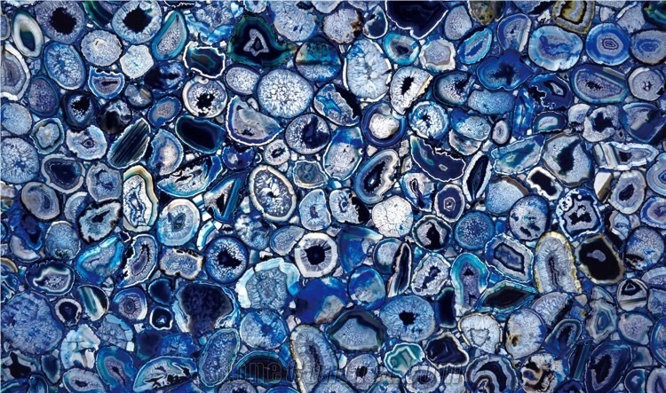 Blue Agate Semiprecious Stone Slabs Tiles