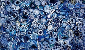Blue Agate Semiprecious Stone Slabs Tiles
