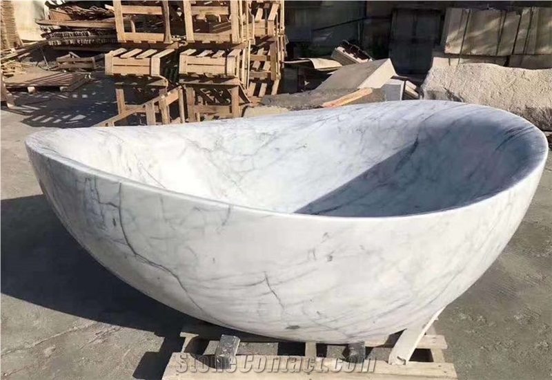 Oval Classic Marble Stone Freestanding Bathtub