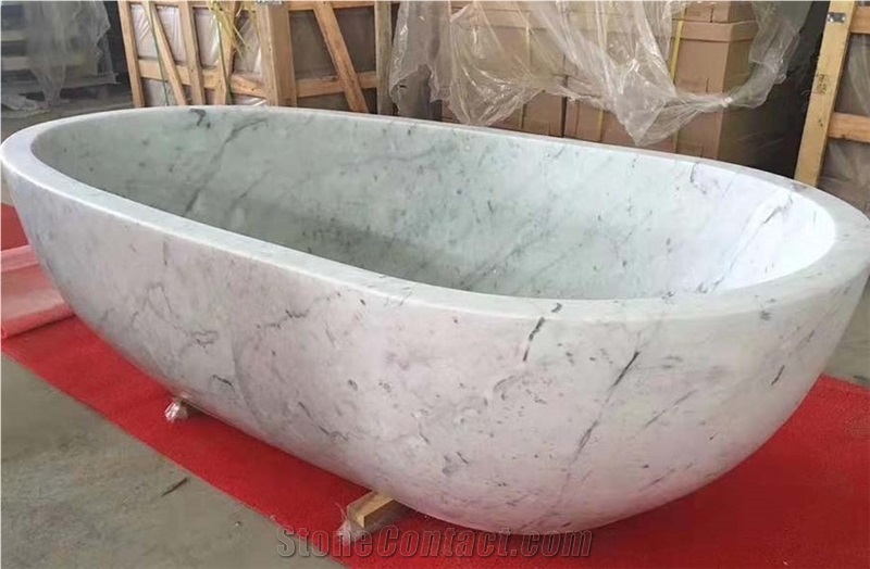 White Marble Hotel Freestanding Bathtub