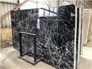 China Black Nero Marquina Marble Slab Polished