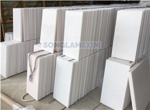 White Crystal Marble Polished Tiles- Second Quality