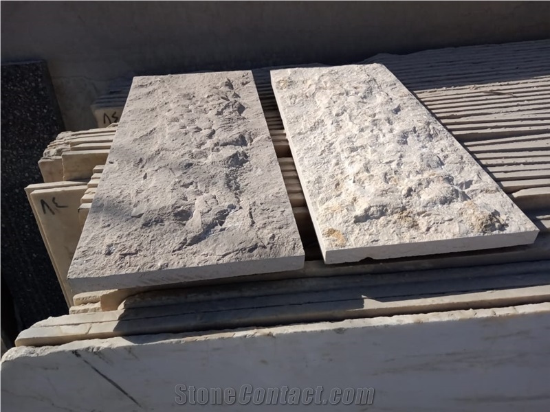 Beige Limestone Spilt Face Wall Tile