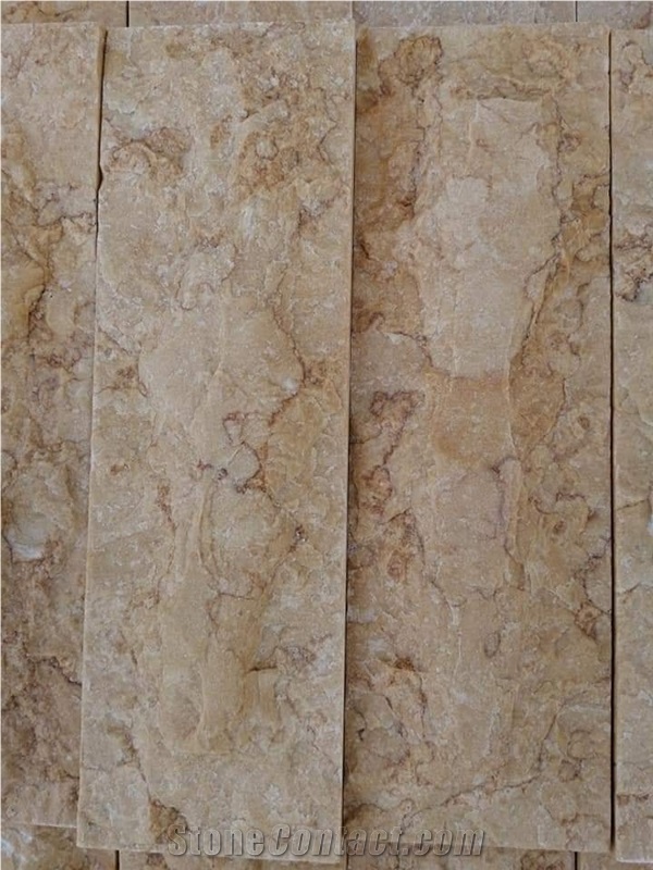 Beige Limestone Spilt Face Wall Tile