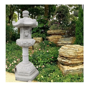 Granite Carved Japanese Style Stone Lantern