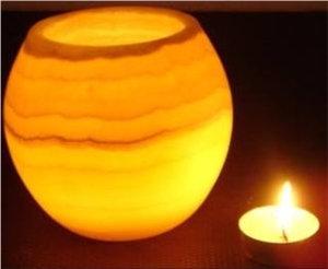 Onyx Alabaster Candle Jar