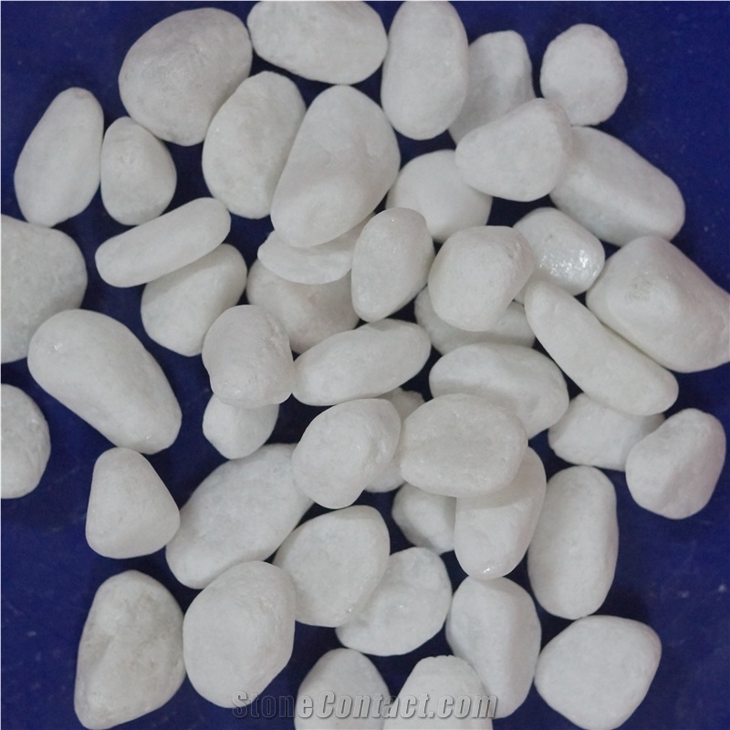 Snow White Tumbled Pebbles for Decoration