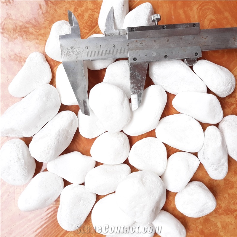 Snow White Tumbled Pebbles for Decoration
