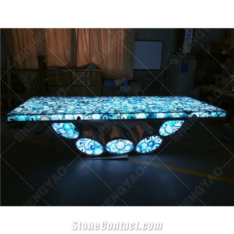 Modern Living Room Dining Tables Agate Countertops