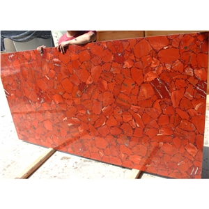 Ruby Red Gemstone Slab for Wall Decorative