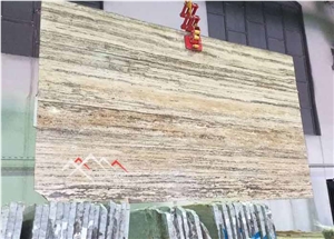 Crema Silver Travertine Slab