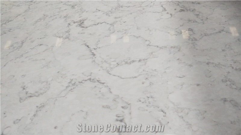 Crystal White Carrara Quartz Slab