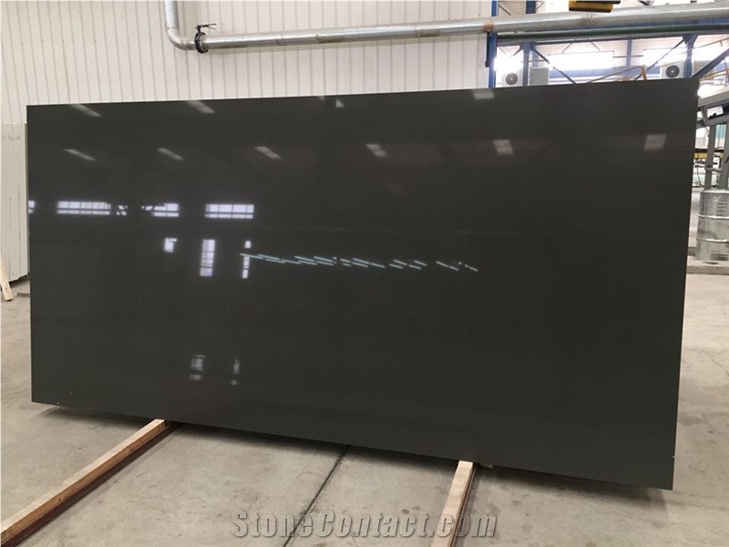 Pure Black Quartz Stone Countertop