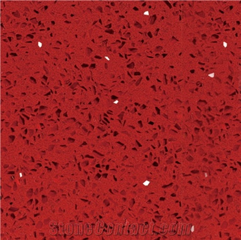 Red Shimmering Quartz Slabs