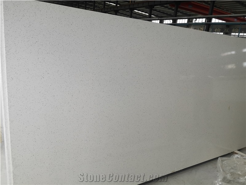 Sparkle Cotton White Quartz Slabs from Malaysia - StoneContact.com