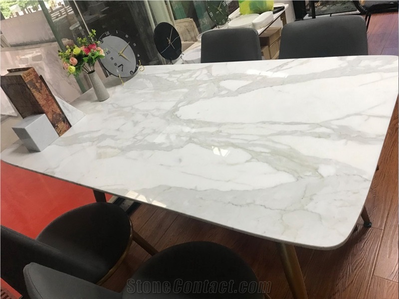 Rectangular Meeting Tabletop, Calacatta Marble
