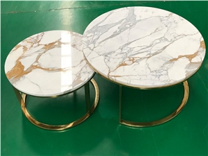 Side Table Top/End Tabletop, Calacatta Gold