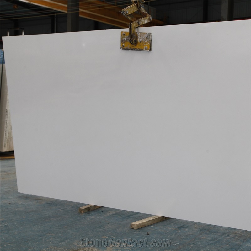Solid White Artificial Marble Slab for Vanity Top