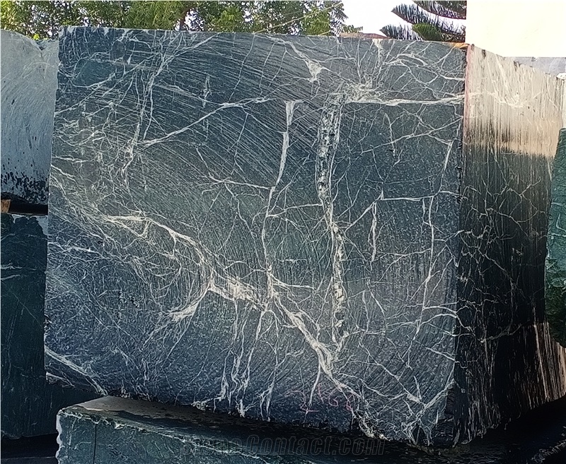 Spider Green Marble Blocks from India