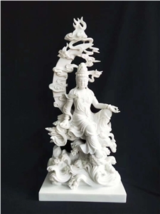 China Marble Buddhism Sculpture Temple Statue
