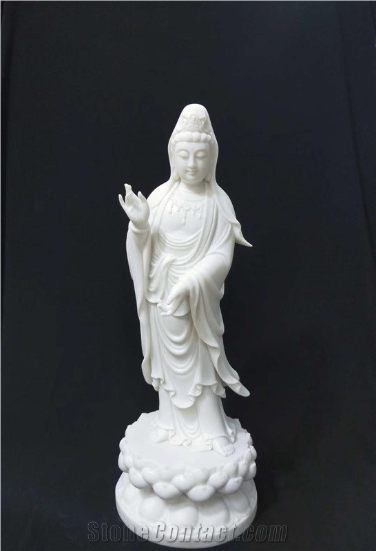 China Marble Buddhism Sculpture Temple Statue