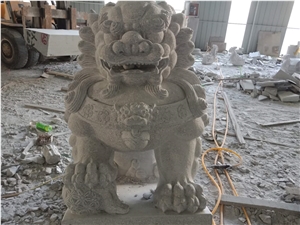 China Marble Lion Statue Carving Garden Decoration