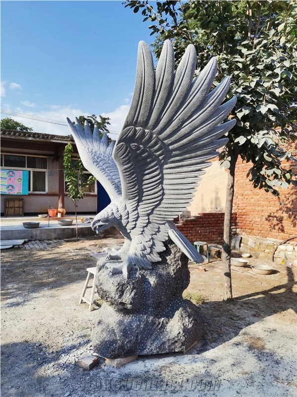 Eagle Statue Stone Garden Landscape Sculpture