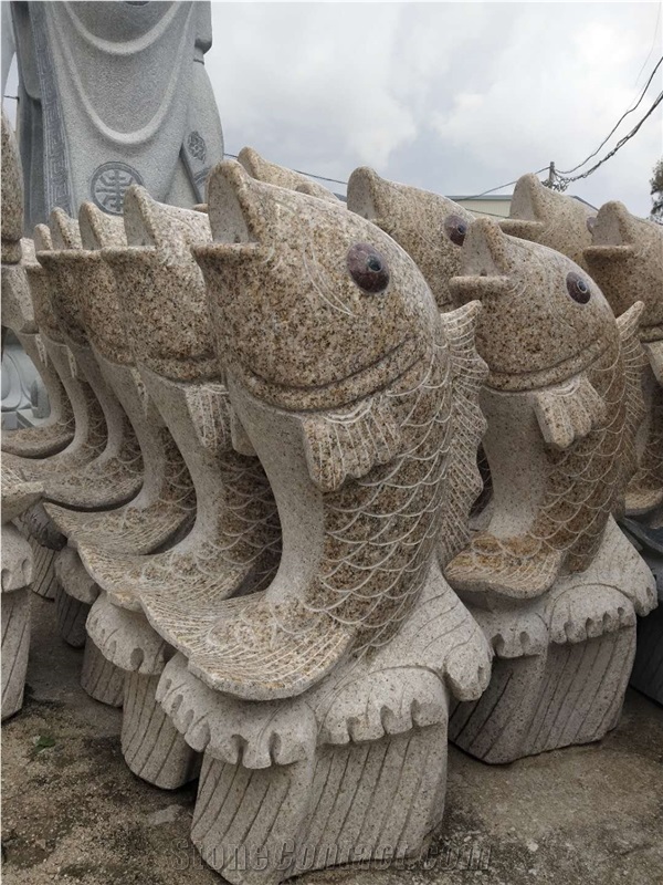 Fish Animal Granite Stone Sculpture Garden Statues