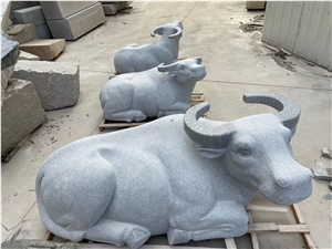 Granite Stone Garden Animal Cow Statues Carving