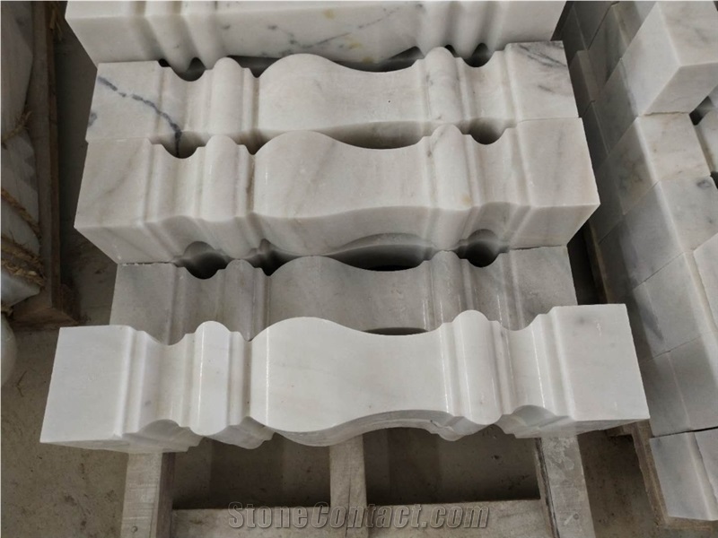 Guangxi White Marble Stair Baluster Stone Handrail