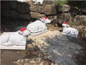 Pool Stone Animal Statues Garden White Sculpture