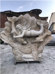 Stone Sea Mermaid Landscape Carving Pool Fountain
