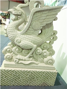 Suzaku White Stone Garden Stone Carving Statues