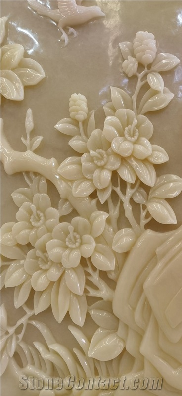 White Onyx Wall Relief Decorations Ornament Paving