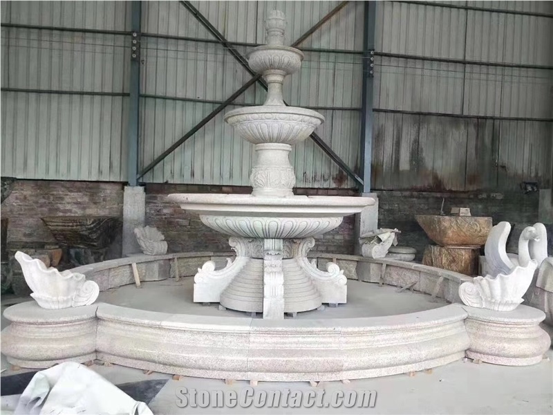 Beige Marble Stone Fountain