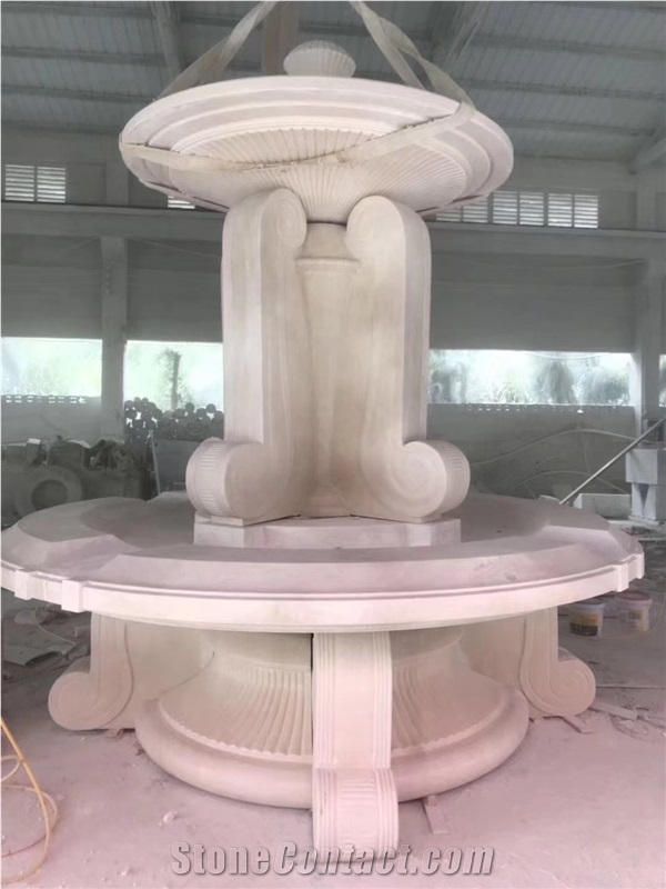 Beige Marble Stone Fountain