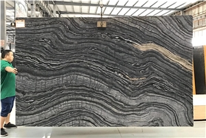 Black Wooden Marble for Kitchen Floor Tile