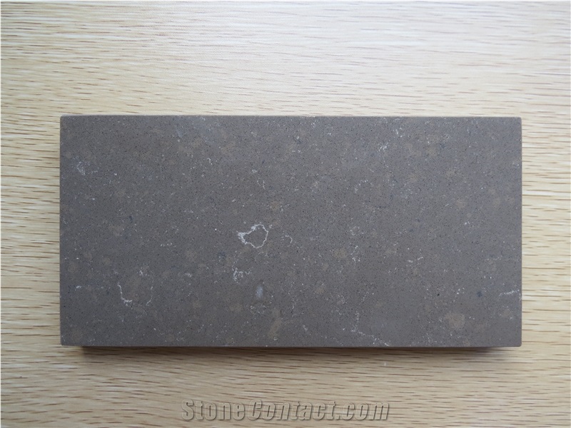 Brown Artificial Quartz Stone for Countertop